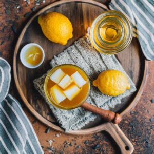 Lemon Juice with Sugar and Honey or dark elbow and knees 