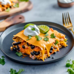 Chicken and Black Bean Enchilada Casserole